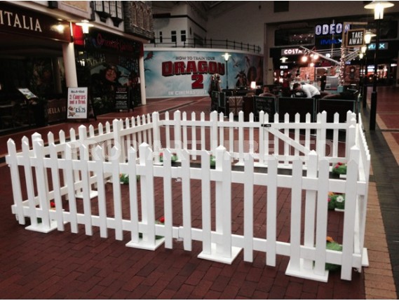 Picket fencing in the Red Dragon Centre 